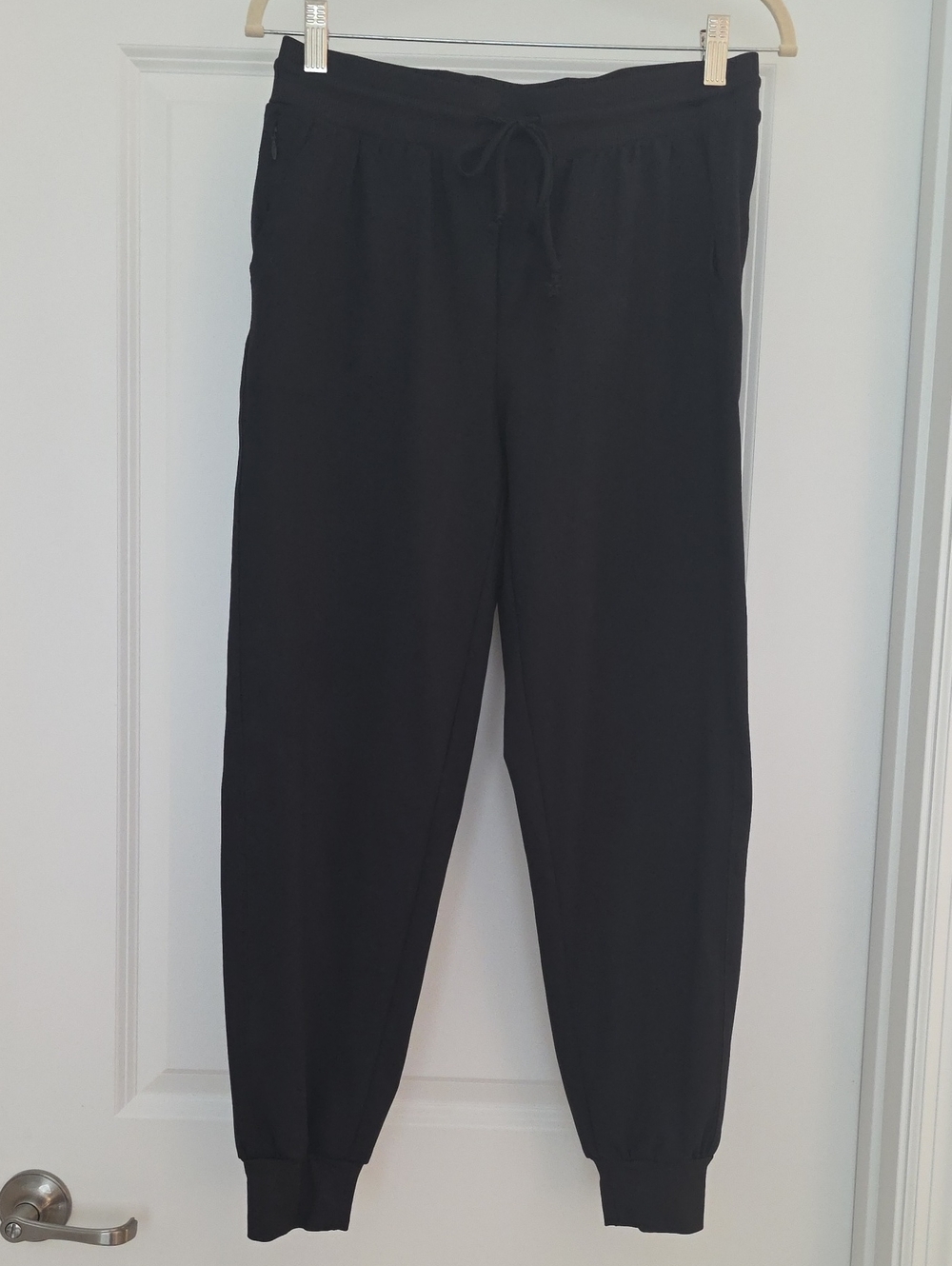 Women's Black Jogger Pants - Drawstring Waist, Ankle Cuffed